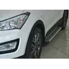 Бокові пороги Allmond Grey (2 шт., алюм.) для Hyundai Santa Fe 3 2012-2018рр
