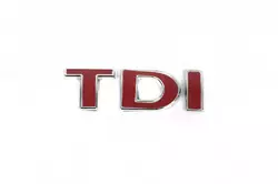 Напис Tdi Під оригінал, Всі букви червоні для Volkswagen Polo 2001-2009 рр