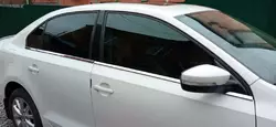 Нижні молдинги вікон (6 шт, нерж.) OmsaLine - Чорний хром для Volkswagen Jetta 2011-2018 рр
