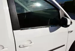 Окантовка вікон (2 шт., нерж) OmsaLine - Італійська нержавійка для Volkswagen Caddy 2015-2020 рр