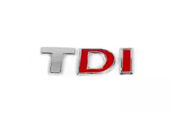 Напис Tdi (косою шрифт) T - хром, DI - червона для Volkswagen Polo 2010-2017 рр