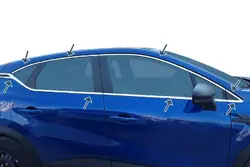 Повна окантовка вікон (16 шт, нерж.) для Renault Captur 2019-2024 рр
