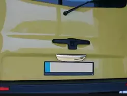 Хром планка над номером (однодверний, нижня, нерж) Без напису, OmsaLine - Італійська нержавійка для Renault Trafic 2001-2015 рр