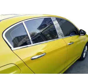 Молдинг дверних стійок (6 шт, нерж) для Fiat Tipo 2016-2024 рр
