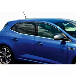 Нижня окантовка вікон (HB, 6 шт, нерж) OmsaLine - Італійська нержавійка для Renault Megane IV 2016-2022 рр