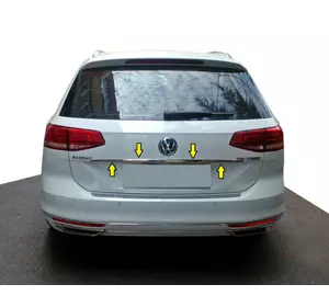 Накладка над номером SW (Carmos, нерж) для Volkswagen Passat B8 2015-2024 рр