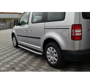 Бокові пороги Fullmond (2 шт., алюм) Максі база для Volkswagen Caddy 2010-2015рр