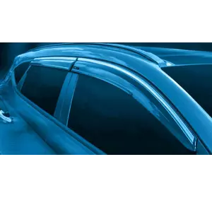 Вітровики з хромом (4 шт., Sunplex Chrome) для Hyundai Kona