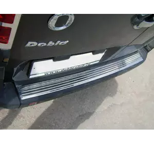 Накладки на задній бампер OmsaLine (нерж.) Матова для Fiat Doblo I 2005-2010 рр