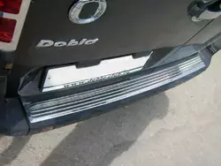Накладки на задній бампер OmsaLine (нерж.) Матова для Fiat Doblo I 2005-2010 рр