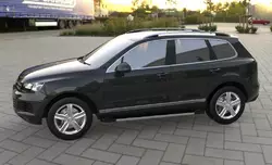 Бокові пороги RedLine V1 (2 шт., алюміній) для Volkswagen Touareg 2010-2018 рр