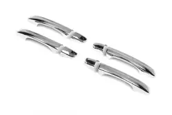 Накладки на ручки (4 шт, нерж) Carmos -Турецька сталь для Seat Leon 2013-2020 рр