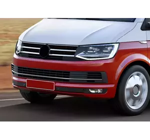 Накладки на решітку бампера 2015-2019 (3 шт, нерж) для Volkswagen T6