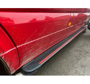 Бокові пороги Maya Red (2 шт., алюміній) Long/ExtraLong для Mercedes Sprinter W906 2006-2018 рр