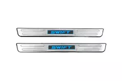 Накладки на пороги Libao LED (2 шт, нерж) для Suzuki Swift
