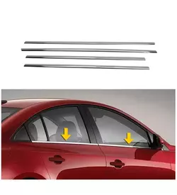Окантовка вікон (4 шт, нерж) Хетчбек для Mazda 3 2009-2013 рр