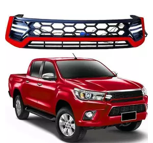 Передня решітка з LED Червона для Toyota Hilux 2015-2024 рр