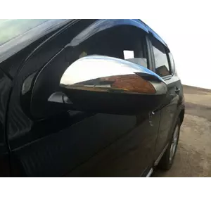 Накладки на дзеркала (2 шт., нерж) Carmos - Турецька сталь для Nissan Qashqai 2010-2014рр