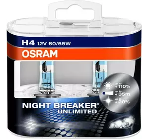 Лампа головного світла Osram H4 60/55W Night Breaker Unlimited -2024110% 64193NBU для Універсальні товари