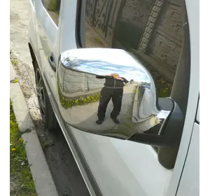 Накладки на дзеркала 2008-2013 (2 шт) Carmos - Хромований пластик для Renault Kangoo рр