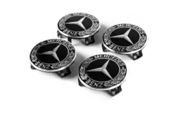 Ковпачки на диски 71/75 мм без кільця (4 шт, чорні V3) для Тюнінг Mercedes