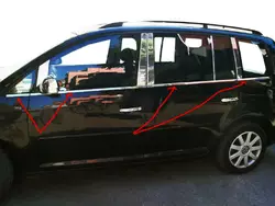 Зовнішня окантовка вікон (8 шт, нерж) OmsaLine - Італійська нержавійка для Volkswagen Touran 2010-2015 рр