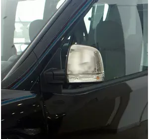 Накладки на дзеркала (2 шт, нерж) OmsaLine - Італійська нержавійка для Fiat Doblo II 2010-2022 рр