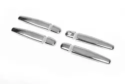 Накладки на ручки (нерж) 2 шт, Carmos - Турецька сталь для Peugeot 307