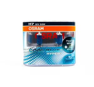 Лампа головного світла Osram H7 55W Cool Blue Hyper 62210CBH для Універсальні товари