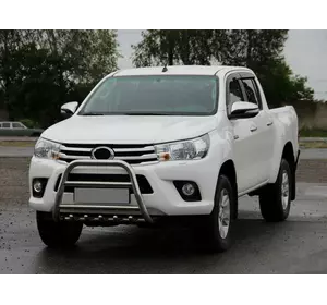 Передній захист QT008 (нерж) для Toyota Hilux 2015-2024 рр