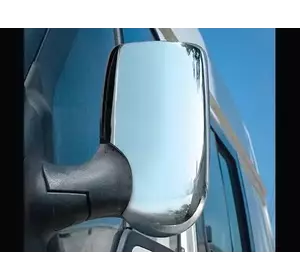 Накладки на дзеркала (2 шт) Carmos - Хромований пластик для Ford Transit 2000-2014 рр