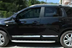 Молдинг дверний OmsaLine (4 шт, нерж.) OmsaLine, -20242 (довгий) для Nissan Qashqai 2010-2014рр