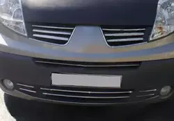Накладки на решітку бампера (6 шт, нерж) для Renault Trafic 2001-2015 рр