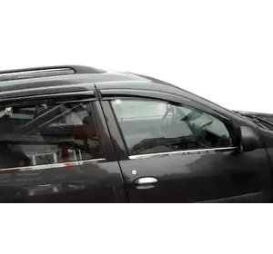 Зовнішня окантовка стекол (4 шт, нерж.) OmsaLine - Італійська нержавійка для Dacia Logan MCV 2004-2014 рр