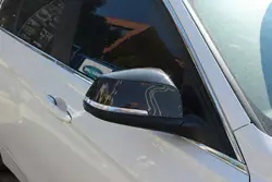 Накладки на дзеркала (2 шт, натуральний карбон) для BMW X1 E-84 2009-2015рр