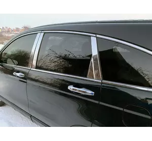 Молдинг дверних стійок (8 шт, нерж.) для Honda CRV 2007-2011рр