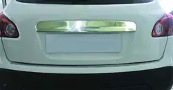 Накладка над номером (нерж.) Без кнопки, OmsaLine - Італійська нержавійка для Nissan Qashqai 2007-2010 рр