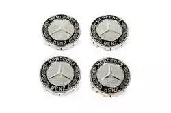 Ковпачки на диски 71/75 мм без кільця (4 шт, чорні V2) для Тюнінг Mercedes