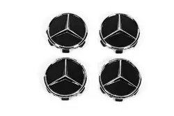 Ковпачки на диски 71/75 мм без кільця (4 шт, чорні V1) для Тюнінг Mercedes