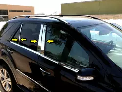 Молдинг дверних стійок (6 шт, нерж) для Mercedes ML W164 Молдинг дверних стійок (6 шт, нерж) для Mercedes ML W164