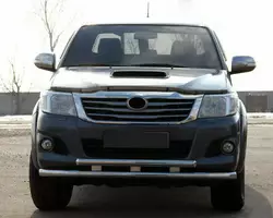 Передній захист ST014 (нерж.) для Toyota Hilux 2006-2015 рр Передній захист ST014 (нерж.) для Toyota Hilux 2006-2015 рр
