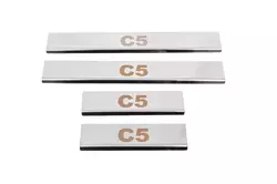 Накладки на пороги Carmos V1 (4 шт, нерж.) для Citroen C-5 2008-2017 років Накладки на пороги Carmos V1 (4 шт, нерж.) для Citroen C-5 2008-2017 років