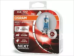 Лампа головного світла Osram H4 60/55W Night Breaker Laser -2024150% 64193NBL150 для Універсальні товари Лампа головного світла Osram H4 60/55W Night Breaker Laser -2024150% 64193NBL150 для Універсальні товари