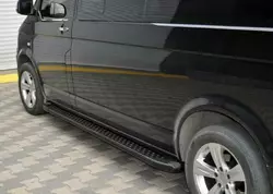 Бокові пороги X5-тип black (2 шт., алюм) Довга база для Volkswagen T5 Multivan 2003-2010 рр Бокові пороги X5-тип black (2 шт., алюм) Довга база для Volkswagen T5 Multivan 2003-2010 рр