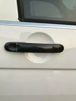 Накладки на ручки (натуральний карбон) 3 ручки для Volkswagen T5 Multivan 2003-2010 рр Накладки на ручки (натуральний карбон) 3 ручки для Volkswagen T5 Multivan 2003-2010 рр