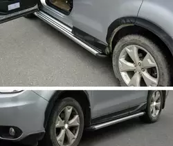 Бокові пороги Оригінал (2 шт, алюміній) для Subaru Forester 2013-2018 рр Бокові пороги Оригінал (2 шт, алюміній) для Subaru Forester 2013-2018 рр
