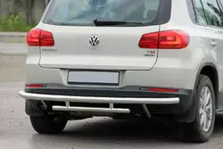 Задній захист AK002-2 (нерж) для Volkswagen Tiguan 2007-2016 рр Задній захист AK002-2 (нерж) для Volkswagen Tiguan 2007-2016 рр