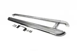 Бокові пороги Premium (2 шт., нерж.) Ø60 для Mitsubishi Outlander 2001-2006 рр Бокові пороги Premium (2 шт., нерж.) Ø60 для Mitsubishi Outlander 2001-2006 рр
