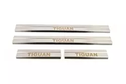 Накладки на пороги Carmos (4 шт., нерж.) для Volkswagen Tiguan 2007-2016 рр Накладки на пороги Carmos (4 шт., нерж.) для Volkswagen Tiguan 2007-2016 рр