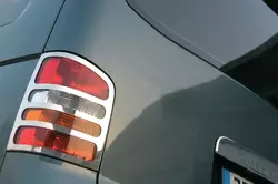 Накладки на задні фонарі (2 шт., нерж) 2 двері, Carmos - Турецька сталь для Volkswagen T5 Multivan 2003-2010 рр Накладки на задні фонарі (2 шт., нерж) 2 двері, Carmos - Турецька сталь для Volkswagen T5 Multivan 2003-2010 рр